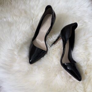 Classic Black Patent Stiletto Pumps with unique cut outs